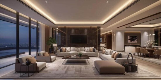 Luxury living room interior design Dubai