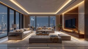 Modern minimalist living room Dubai