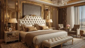 Tufted Headboard Bed in dubai luxury