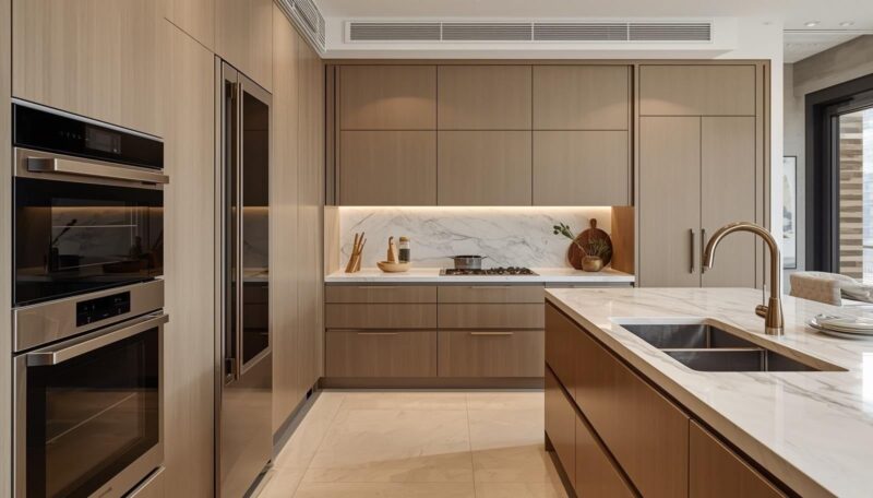 built in appliances blending smoothly with surrounding cabinetry