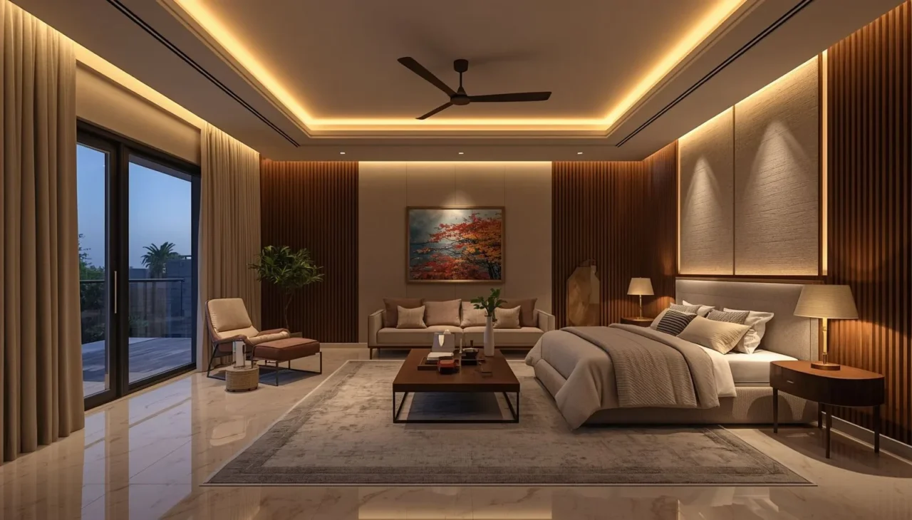 Soft ambient lighting in modern Dubai home