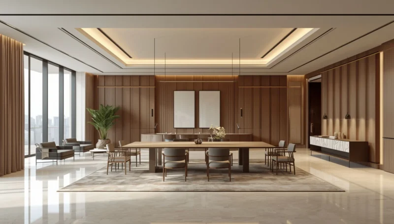 Minimal luxury commercial office interior in Dubai