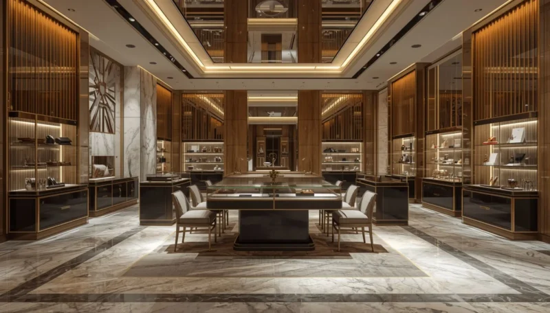 Luxury retail store interior with premium modern design