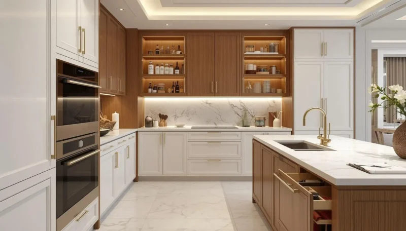 smart kitchen storage ideas with pull out drawers and hidden cabinets