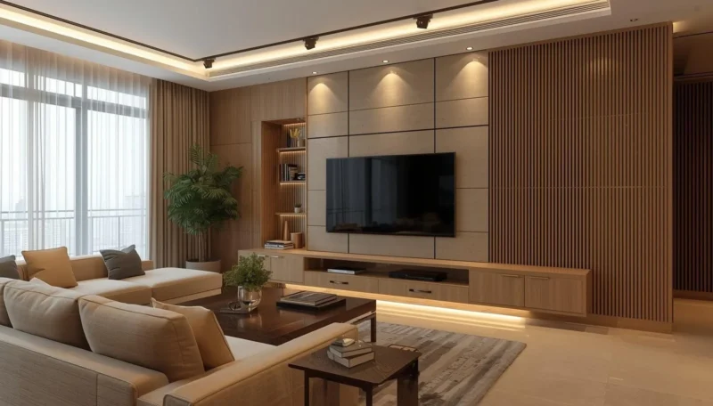 technology and clean interior design layout