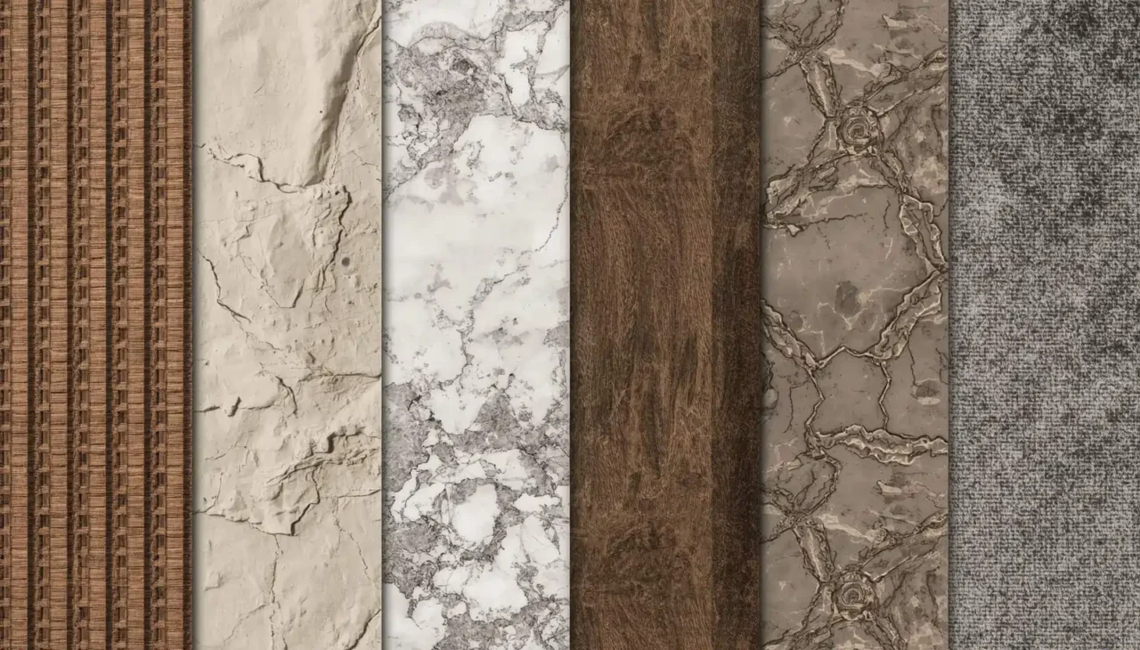 Textured wall design in modern luxury bedroom