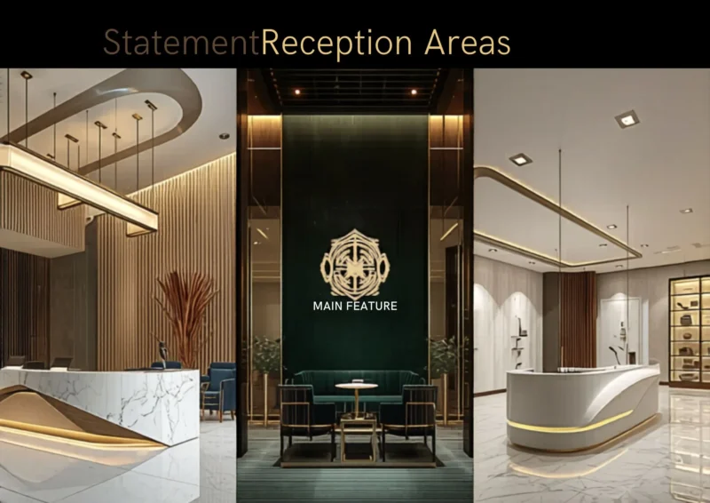 Luxury reception area with modern commercial interior décor
